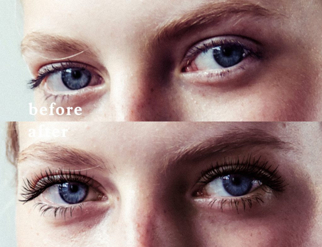 Lashcode mascara - effects before and after