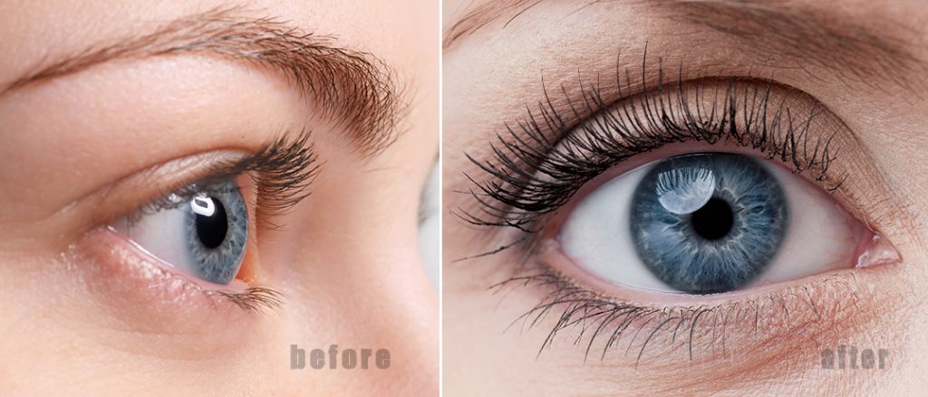 Nanolash - the best eyelash conditioner before and after